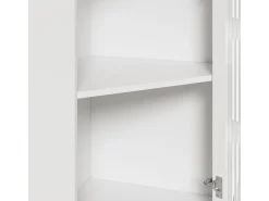 Vitrine de canto branca - Com iluminação LED e 2 portas de vidro