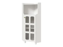 Vitrine de canto branca - Com iluminação LED e 2 portas de vidro