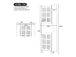Vitrine de canto laqueada - 63,5 x 45 x 157,5 cm - com LEDs + 2 portas + prateleira - MDF - cinza
