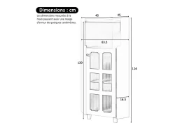 Vitrine de canto preta - Com iluminação LED e 2 portas de vidro