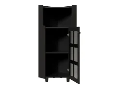 Vitrine de canto preta - Com iluminação LED e 2 portas de vidro
