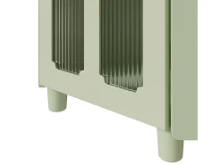 Vitrine de canto verde com iluminação LED e 2 portas de vidro - Madeira MDF