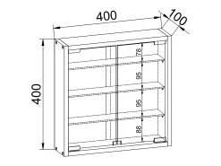 Vitrine de parede branca Mandosa S 40x40x10 cm, 2 portas em vidro de segurança ESG, estrutura em madeira, montagem segura na parede
