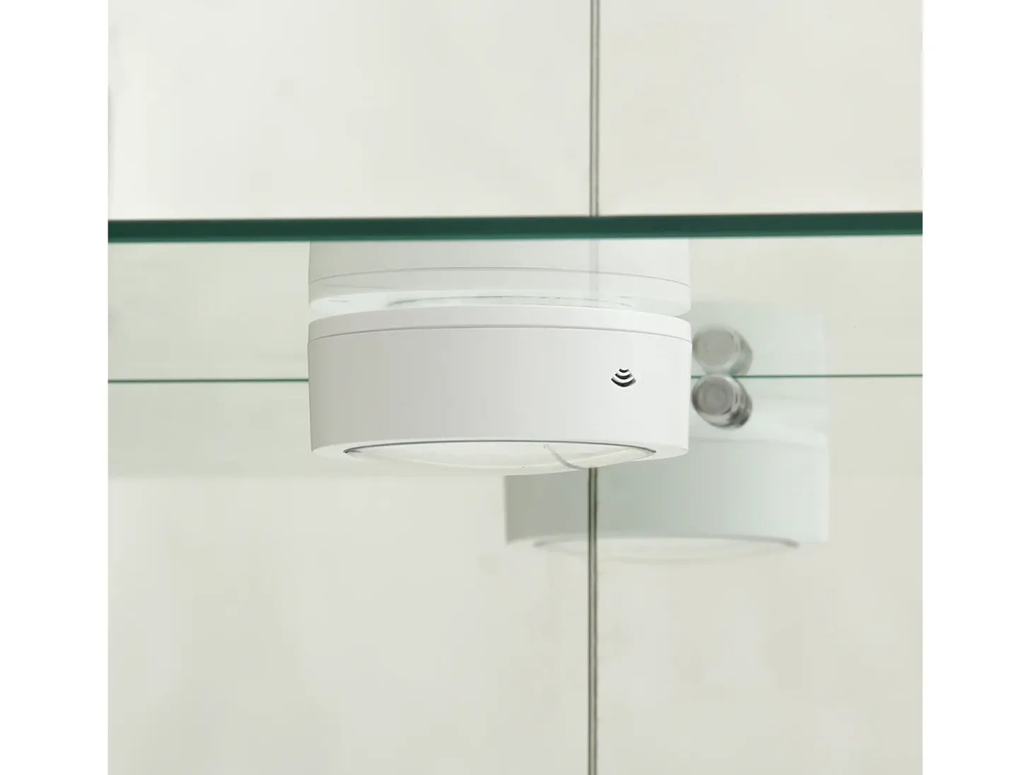 Vitrine de vidro com 4 prateleiras, vitrine de 2 portas com luz e fechadura, branca