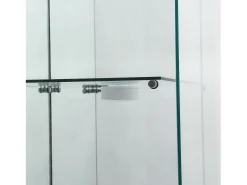 Vitrine de vidro com 4 prateleiras, vitrine de 2 portas com luz e fechadura, preta