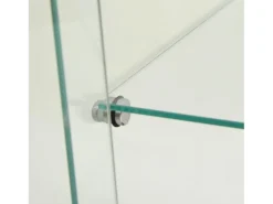 Vitrine de vidro com 4 prateleiras, LED, 1 porta, 164x42x36 cm, armário de coleta, preto, transparente