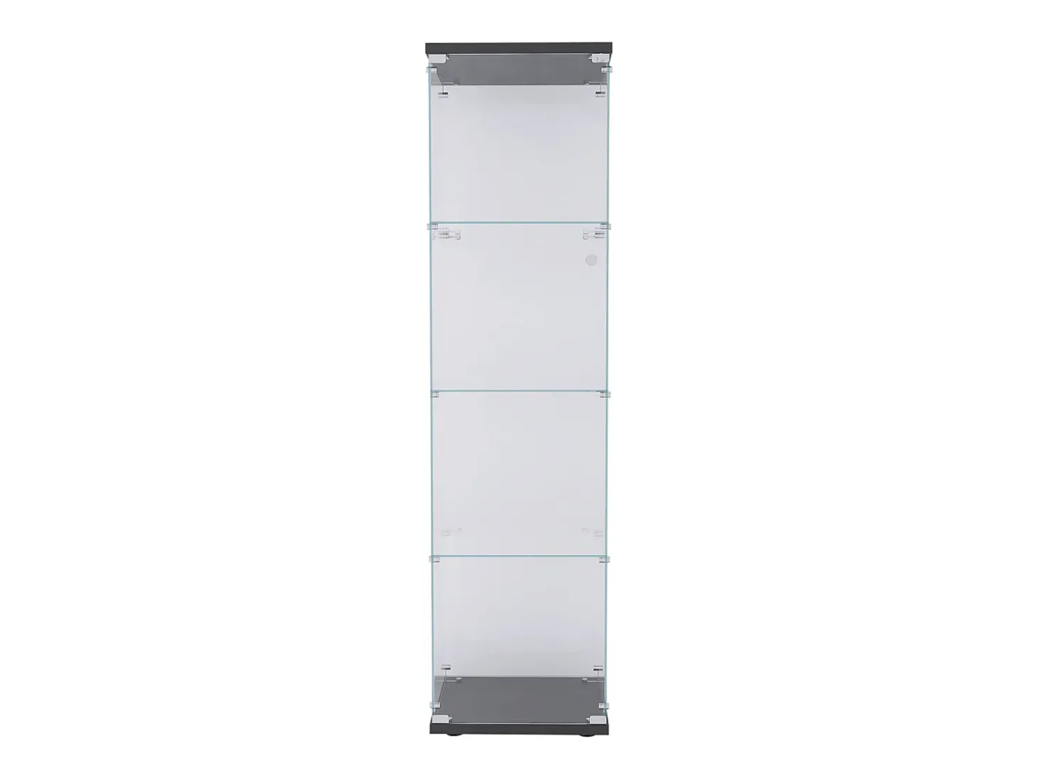Vitrine de vidro com 4 prateleiras e 1 porta, 164x42x36 cm, armário de coleção, preto, transparente