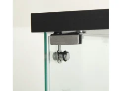 Vitrine de vidro com 2 prateleiras, vitrine de vidro com luzes LED e portas, 86x40x36 cm, preta
