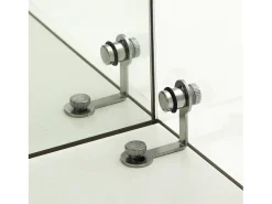 Vitrine de vidro com iluminação LED e fechadura, vitrine de vidro para sala de estar com 2 portas e prateleiras, branca