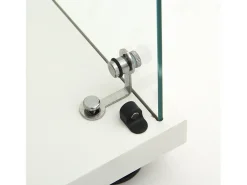Vitrine de vidro com parede dupla, 40*86*36,5 cm, com fechadura antifurto e iluminação LED, branca.