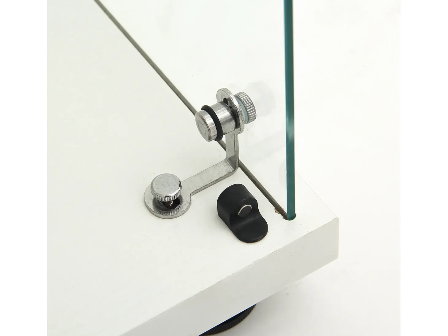 Vitrine de vidro com parede dupla, 40*86*36,5 cm, com fechadura antifurto e iluminação LED, branca.
