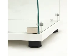 Vitrine de vidro com parede dupla, 40*86*36,5 cm, com fechadura antifurto e iluminação LED, branca.