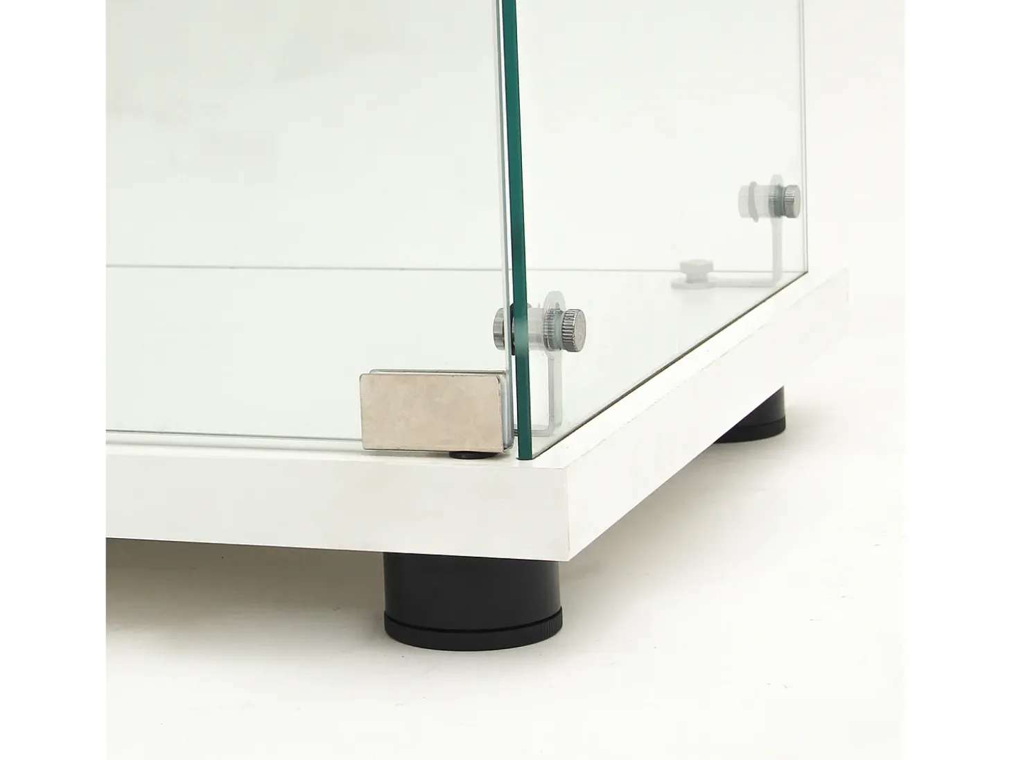 Vitrine de vidro com parede dupla, 40*86*36,5 cm, com fechadura antifurto e iluminação LED, branca.