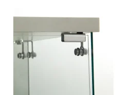 Vitrine de vidro de 163,9 x 36,49 x 80,49 cm, com prateleiras e iluminação LED, armário de curiosidades com porta dupla