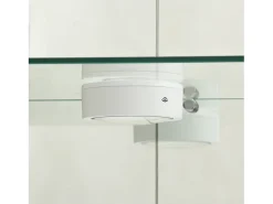 Vitrine de vidro de 163,9 x 36,49 x 80,49 cm, com prateleiras e iluminação LED, armário de curiosidades com porta dupla