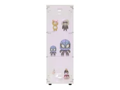 Vitrine de vidro GAHRELPER – 3 prateleiras, 1 porta, vidro temperado, luz LED, preta, 42x36x125 cm