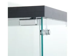 Vitrine de vidro sobre suporte, LED, 2 portas com fechadura, 4 compartimentos, para coleções e decoração