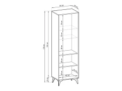 Vitrine de vidro temperado com 2 portas 54x178 cm
