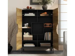 Vitrine e sapateira 2 em 1 – Design moderno com prateleiras ajustáveis e amplo espaço de armazenamento.