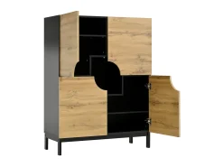 Vitrine e sapateira 2 em 1 – Design moderno com prateleiras ajustáveis e amplo espaço de armazenamento.