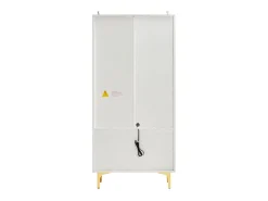 Vitrine em Vidro 150cm - com LED - 2 Portas e 2 gavetas - prateleiras móveis - 70x35x150cm