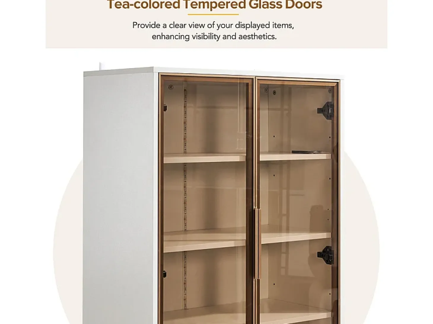 Vitrine em Vidro 150cm - com LED - 2 Portas e 2 gavetas - prateleiras móveis - 70x35x150cm
