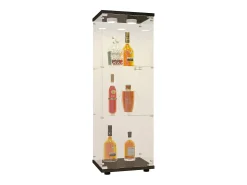 Vitrine em vidro 42×36×125cm GARHELPER - 3 prateleiras - 1 porta - Vidro temperado - Luz LED - branco