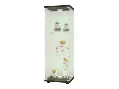 Vitrine em vidro 42×36×125cm GARHELPER - 3 prateleiras - 1 porta - Vidro temperado - Luz LED - branco