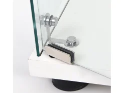 Vitrine em vidro 42×36×125cm GHARHELPER - 3 prateleiras - 1 porta - Vidro temperado - branco