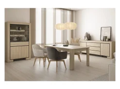 Vitrine grande coleção COPA – 4 portas e 1 gaveta – Carvalho elegante – Sem iluminação LED