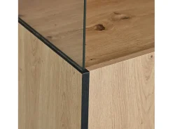 Vitrine H 160cm com LED - 3 portas e 8 compartimentos - Natural
