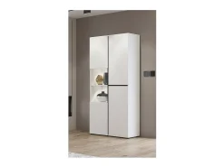 Vitrine haute 2 portes collection HAVANA. Coloris blanc et noir.