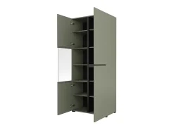 Vitrine haute 2 portes collection HAVANA. Coloris sauge et noir.