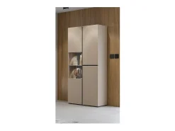 Vitrine haute 2 portes collection HAVANA. Coloris beige et noir.