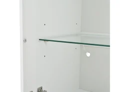 Vitrine LED branca com portas em acrílico e 3 prateleiras, 50x40x160 cm