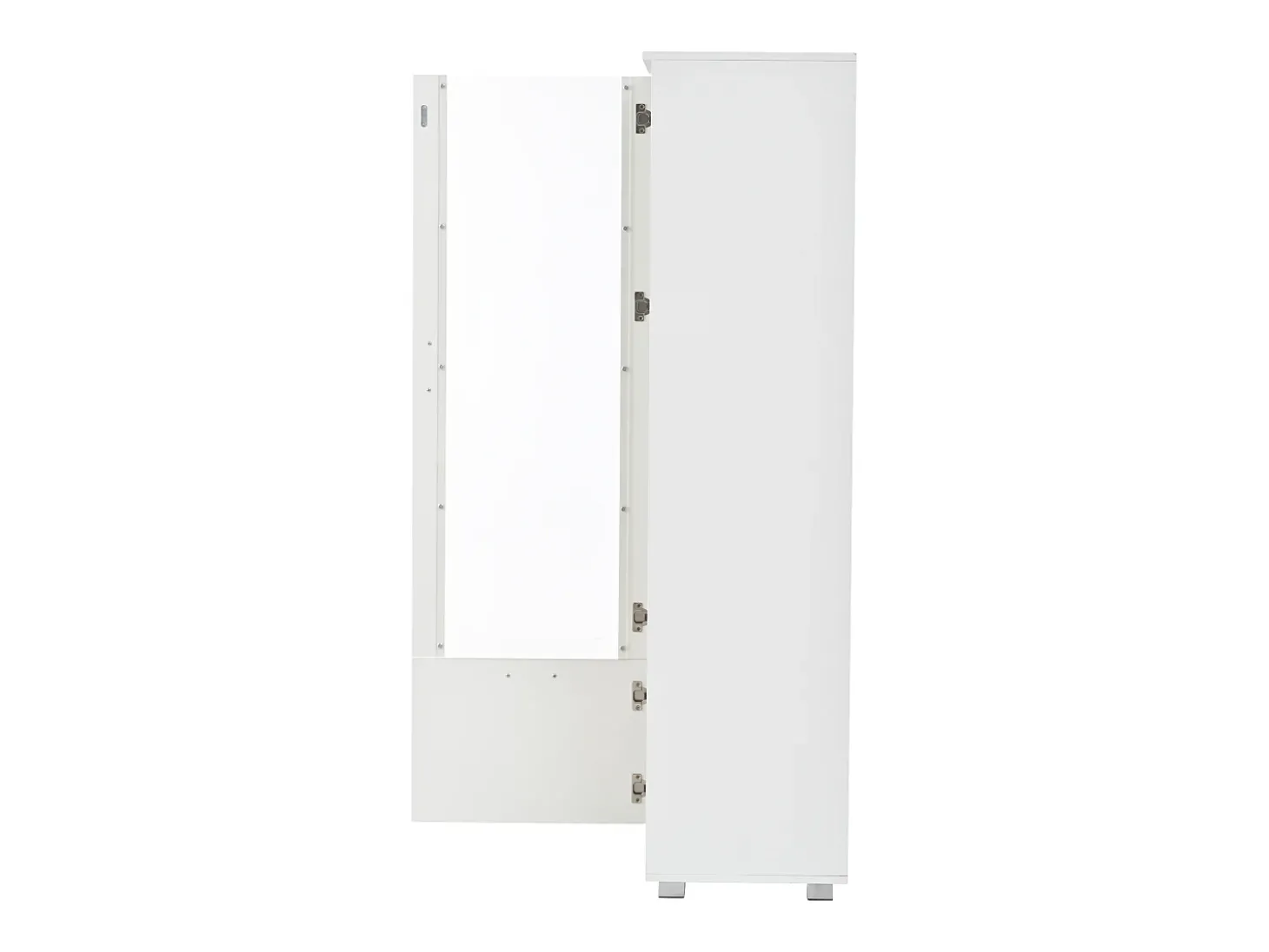 Vitrine LED branca com portas em acrílico e 3 prateleiras, 50x40x160 cm