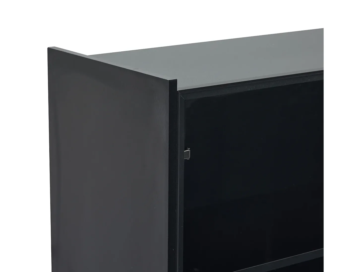Vitrine LED moderna 80x120x35 cm - com iluminação LED 16 cores - com 2 portas de vidro - com compartimentos de armazenamento - Preto