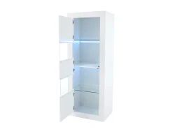Vitrine moderna 61x42x162cm - com iluminação LED - com 2 portas - branca