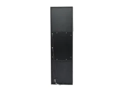 Vitrine preta brilhante com iluminação LED - Armário alto para sala de estar - Armário de armazenamento - 45x35x160 cm
