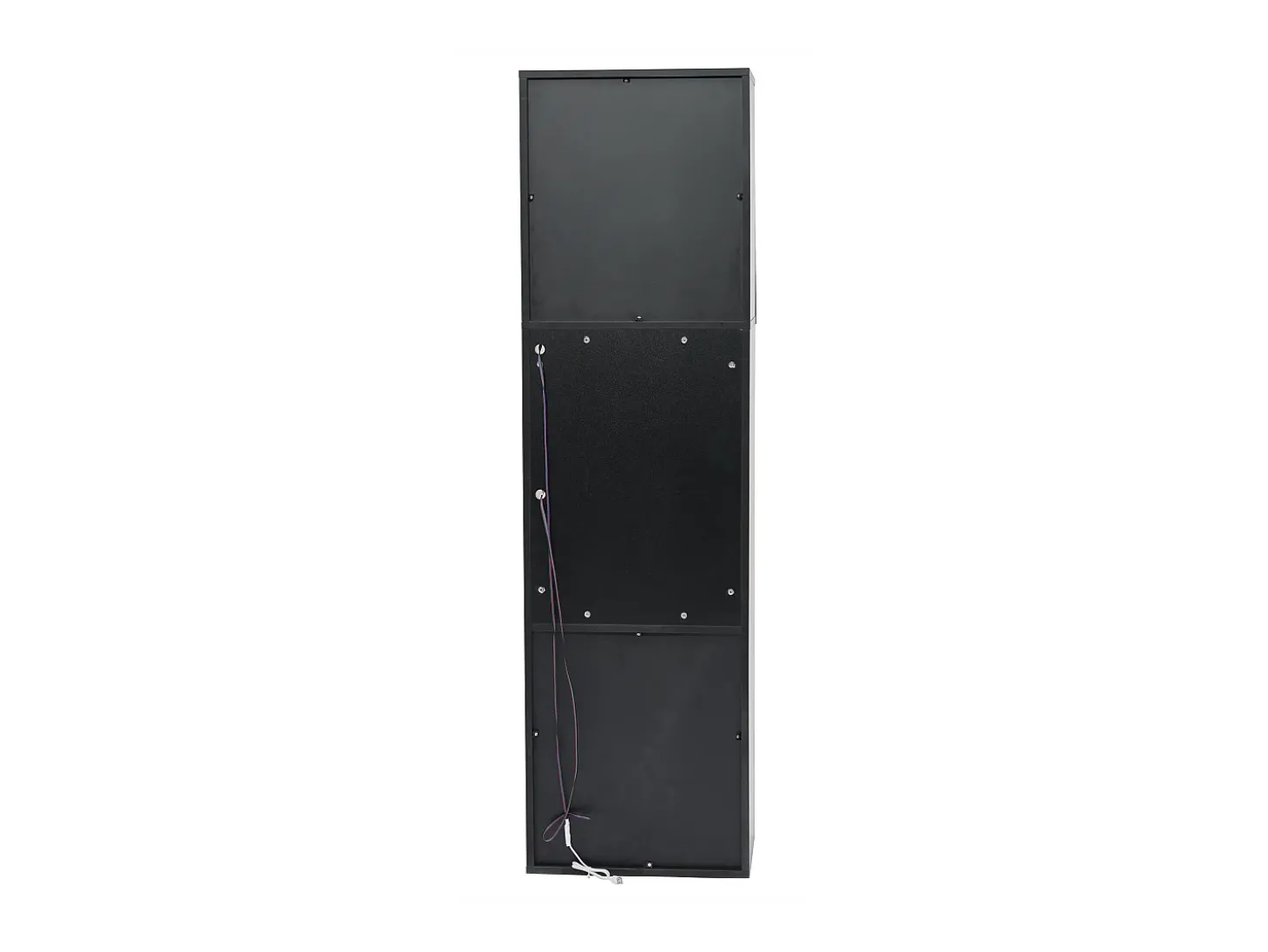 Vitrine preta brilhante com iluminação LED - Armário alto para sala de estar - Armário de armazenamento - 45x35x160 cm