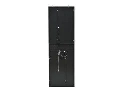 Vitrine preta com 1 gaveta, 4 portas e iluminação LED, prateleiras em vidro, 55x38x170 cm