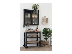 Vitrine Suspensa Brisbane, Preto, 18x80x80 cm, Kendra Home