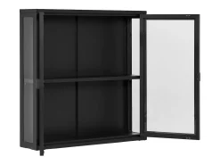 Vitrine Suspensa Brisbane, Preto, 18x80x80 cm, Kendra Home