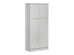 Vitrine 80x34x171 cm - com 2 portas de vidro - 3 gavetas - cinza + natural
