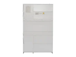 Vitrine 120x36x200 cm com LED - 6 portas de vidro e 3 gavetas - Branco