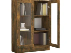 Vitrine 82,5x30,5x115 cm derivados de madeira carvalho fumado PT717678