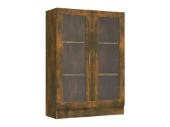 Vitrine 82,5x30,5x115 cm derivados de madeira carvalho fumado PT717678