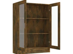 Vitrine 82,5x30,5x115 cm derivados de madeira carvalho fumado PT717678