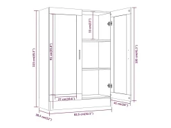 Vitrine 82,5x30,5x115 cm derivados de madeira carvalho fumado