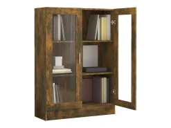 Vitrine 82,5x30,5x115 cm derivados de madeira carvalho fumado